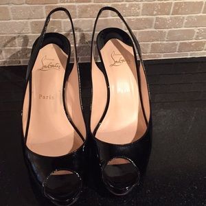 Christian Louboutin size 40 black open toe sling